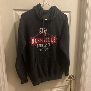 Nashville Tennessee Graphic Hoodie - Black and Red